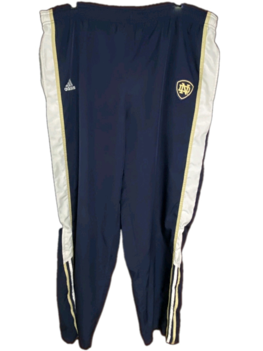 Vintage adidas Notre Dame Fighting Irish ClimaProof Track Pants Mens Large Navy